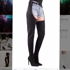 Jeffery Campbell black velvet Maven stiletto boot